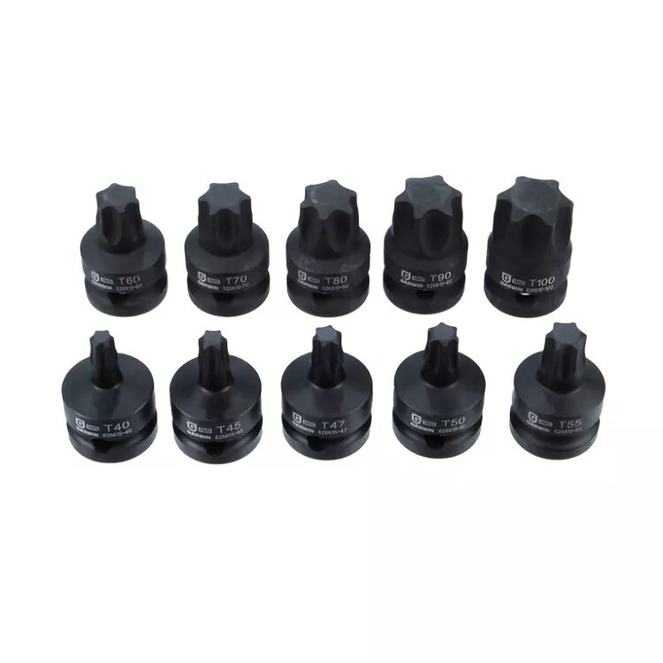 626615-SET10. Набор ударных головок 1/2" 10 пр. TORX 40-100 мм, L= 38.1мм,GARWIN