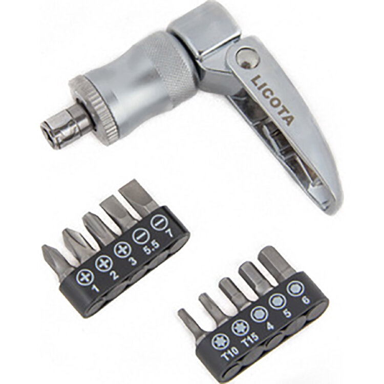 LICOTA. Отвертка трещоточная со сменными вставками 1/4", LICOTA