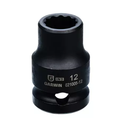 621005-12. Торцевая головка 12мм -1/2", 12-гранная, ударная, GARWIN