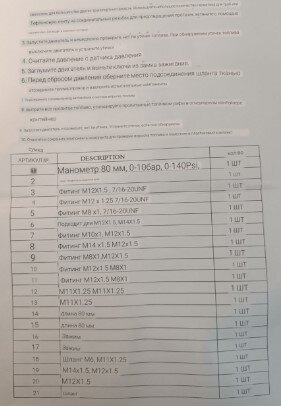 VR50199. Тестер давления топлива, VERTUL
