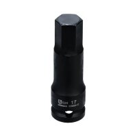 Головка торцевая ударная HEX 1/2" 17 мм L=78 мм, GARWIN