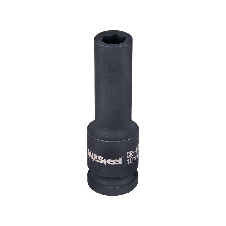 AV-720110. Головка ударная 1/2" 6-гр. 10мм удлиненная, AV Steel