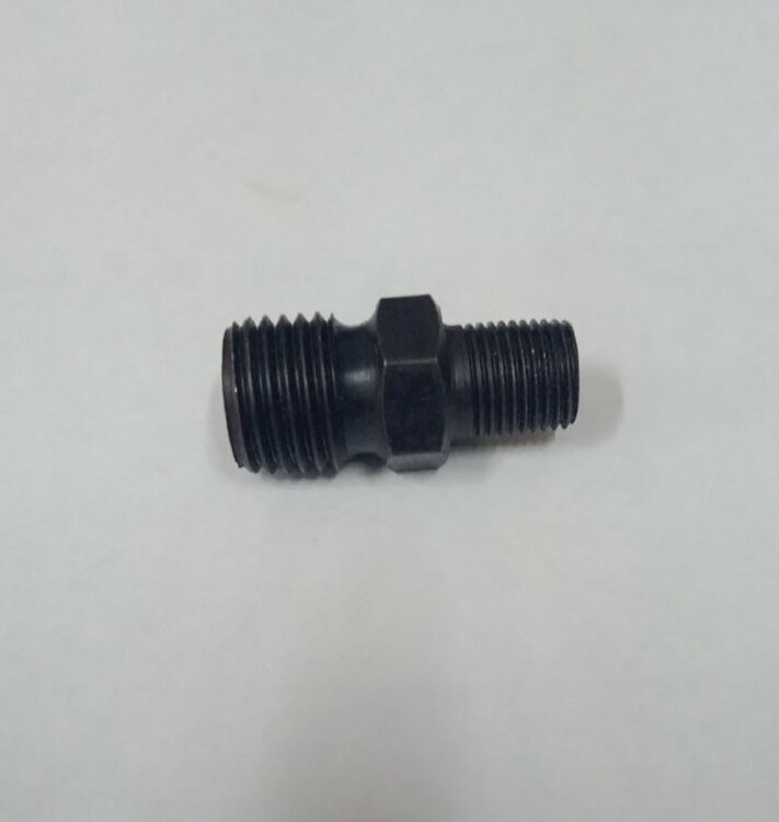 889. Переходник наружная резьба 3/8"- М14*1,5 конический, черный