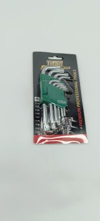 Набор TITAN Premium 9шт TORX имбус (c отверстием) малый 120мм Т10H-Т50H