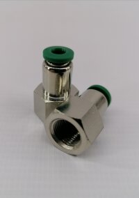 Цанговый разъем F1/8"  4мм, с уплотнителем, металлический корпус