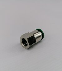 Цанговый разъем F1/8"  8мм, с уплотнителем, металлический корпус