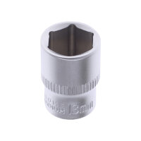 Головка торцевая 1/4" 13мм 6-гранная, AV Steel