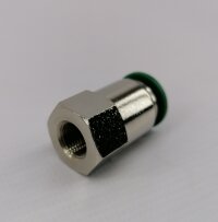 Цанговый разъем F1/8" 10мм, с уплотнителем, металлический корпус