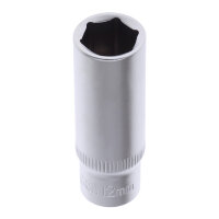 Головка торцевая 1/4" 12мм 6-гранная удлиненная, AV Steel