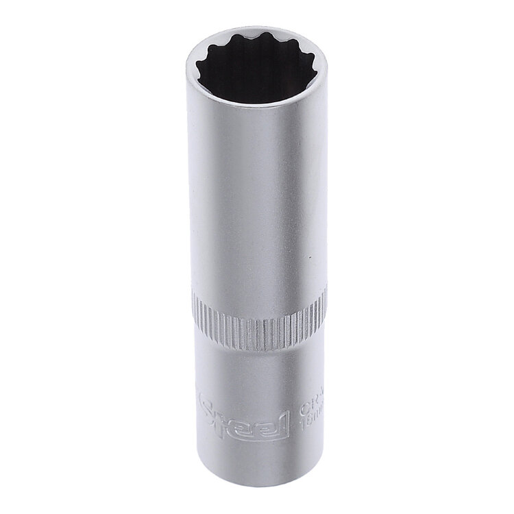 AV-521216. Головка торцевая 1/2" 12-гр 16мм удлиненная, AV Steel