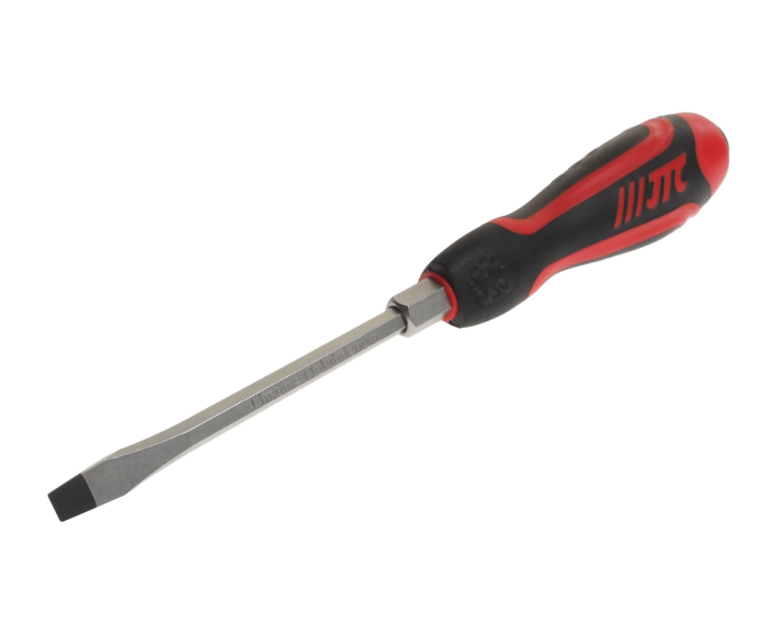 JTC-7617. Отвертка шлицевая SL 6.5*100мм, усиленная, со сквозным стержнем, JTC