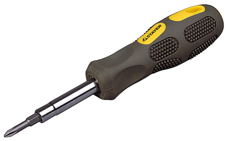 2586-H4 G. Отвертка "MAX-GRIP" 2-стор биты+адаптер,блистер