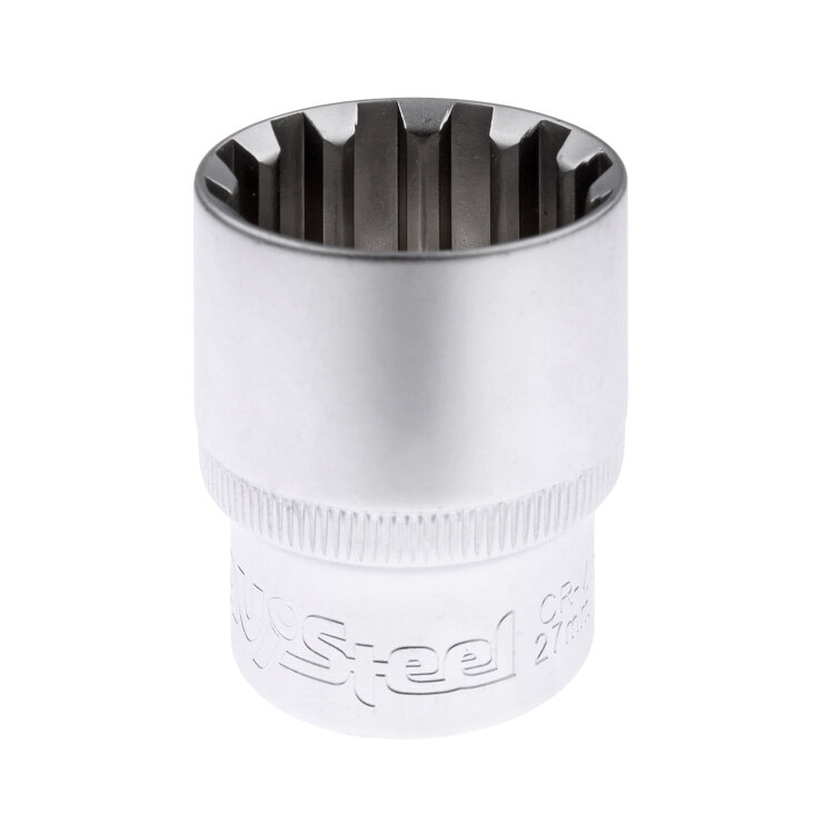AV-522027. Головка торцевая 1/2"  SPLINE 27мм, AV Steel