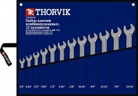 Набор ключей гаечн. комб. дюймовых 12 предм. 1/4"--15/16" в сумке, THORVIK