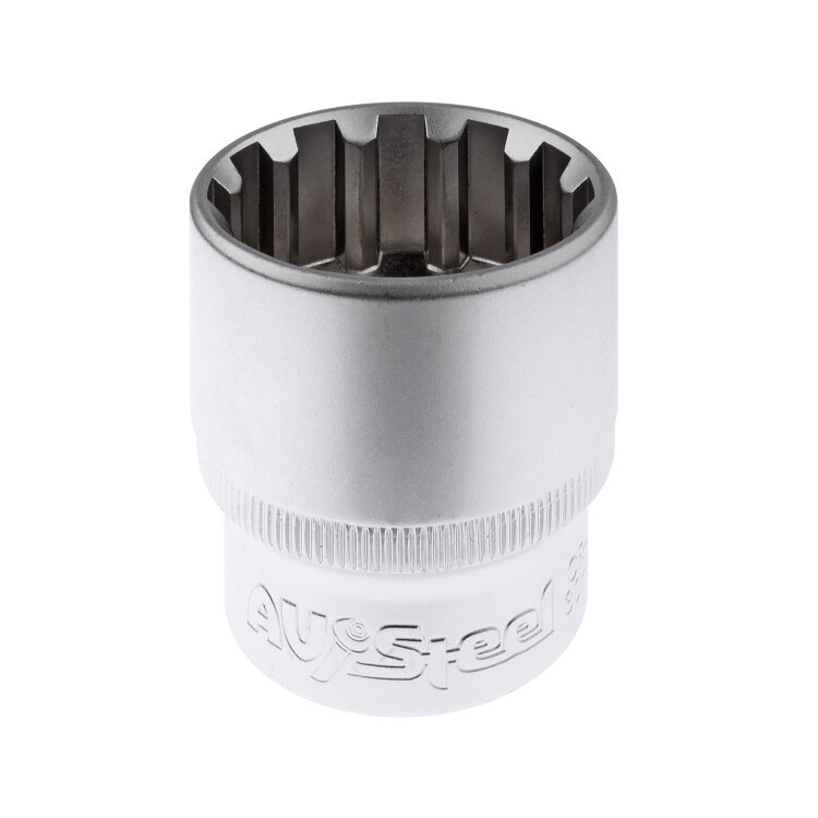 AV-522030. Головка торцевая 1/2"  SPLINE 30мм, AV Steel