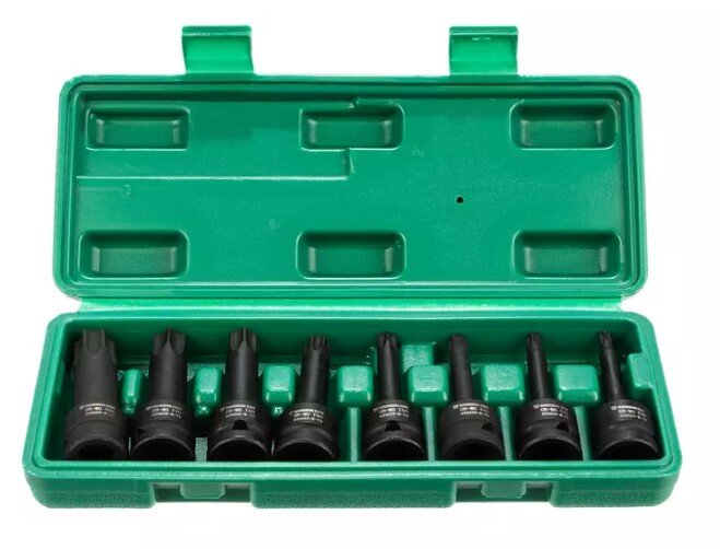 626625-8-12. Набор TORX Т30-Т80 1/2" ударные,8пред., GARWIN