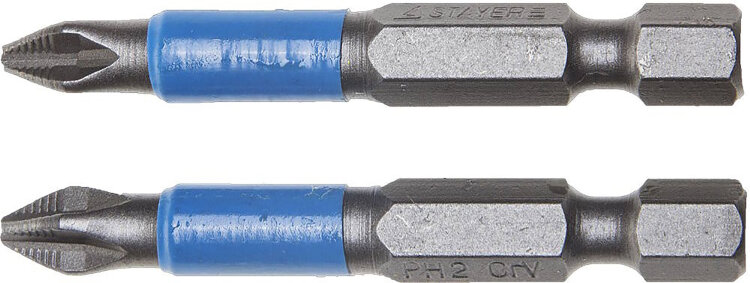 26203-3-50-02. Биты 50мм хв.E-1/4" (+) PH3 (2шт), STAYER