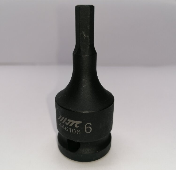 JTC-446106. Головка торц ударная HEX 1/2"- H6, D=25, L=60мм, JTC