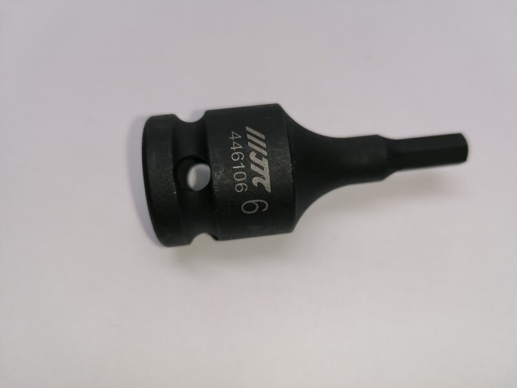 JTC-446106. Головка торц ударная HEX 1/2"- H6, D=25, L=60мм, JTC