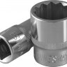 S04H4913. Торцевая головка 13мм-1/2" 12-гр, хром, JW