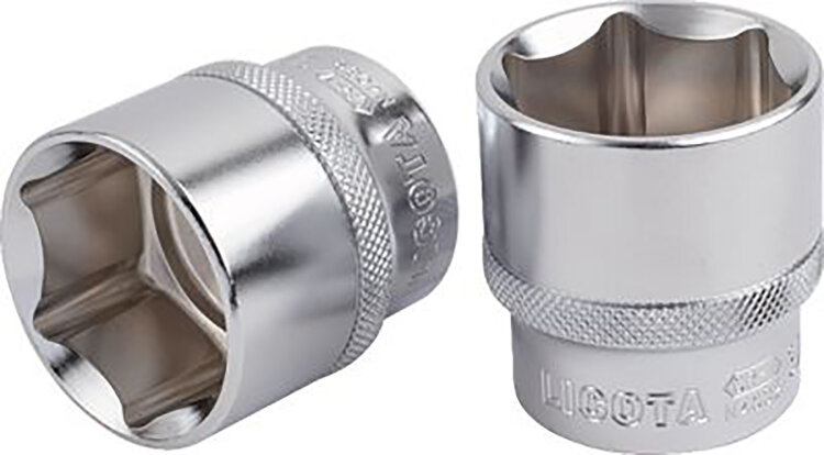 N3012. Торцевая головка 3/8"-12мм,6-гр,хром, LICOTA
