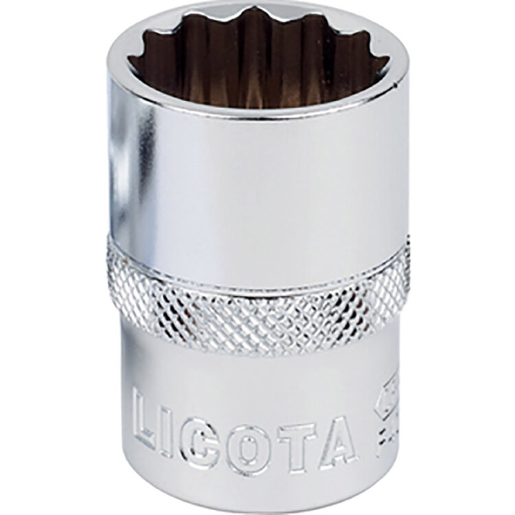 F3013. Торцевая головка 3/8"-13мм,12-гр,хром LICOTA