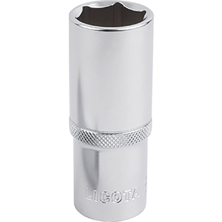 N3014L. Торцевая головка 3/8"-14мм,6-гр,глубокая,хром LICOTA