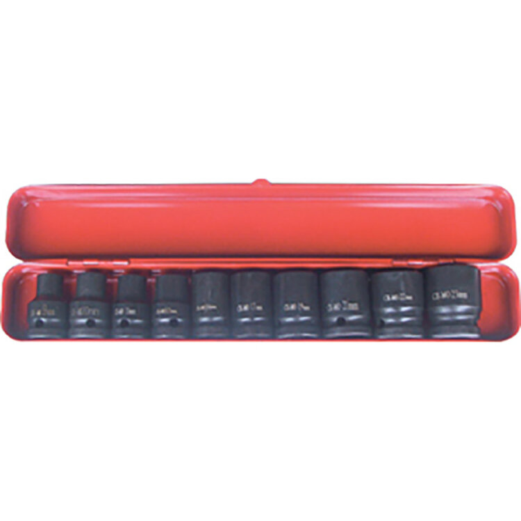 ASA-40008. Набор 10пред 1/2" ударных головок 6гр (10-24мм) LICOTA
