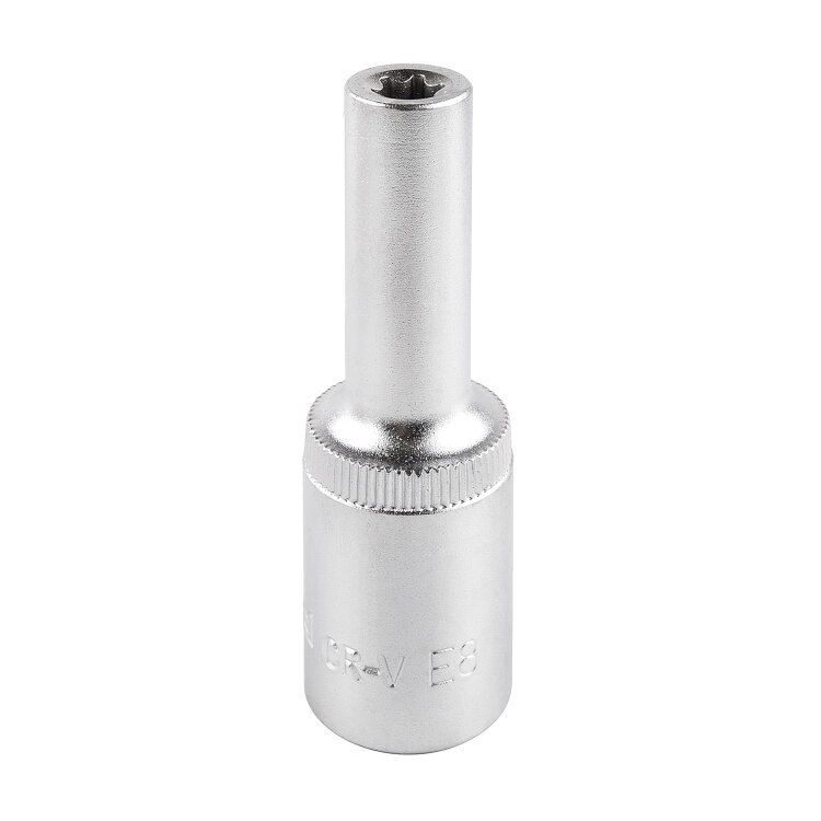 AV-523208. Головка торцевая 1/2" E 8 удлиненная, AV Steel