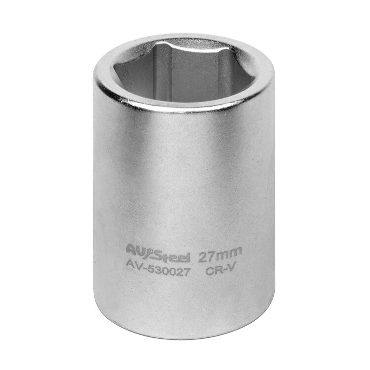 AV-530027. Головка торцевая 3/4" 6-гр 27мм, AV Steel