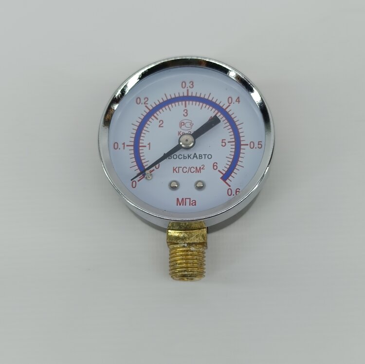 26007. Манометр для насоса 0-6 кгс/см2, нижний вход 1/4", резьба, D=60мм