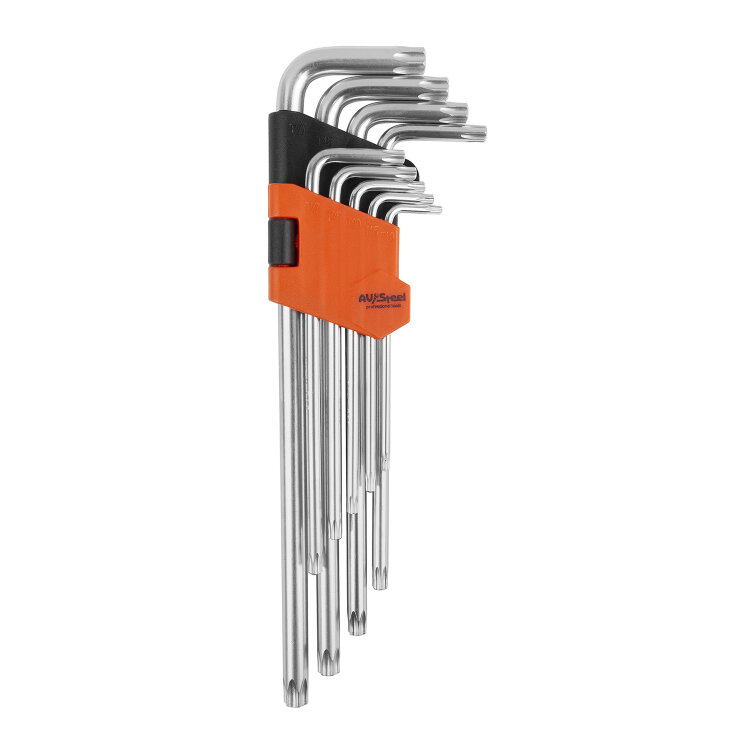 AV-369109. Набор ключей Г-образных TORX экстрадлинных T10-T50 9 предметов, AV Steel