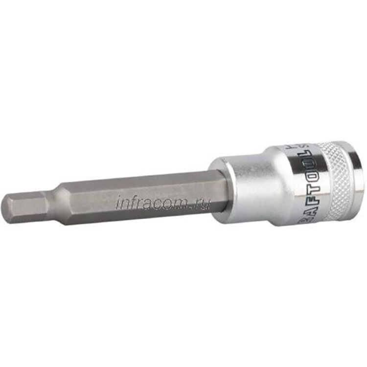27908-04. Головка-1/2" с битой НЕХ Н04,L=58мм,KRAFTOOL