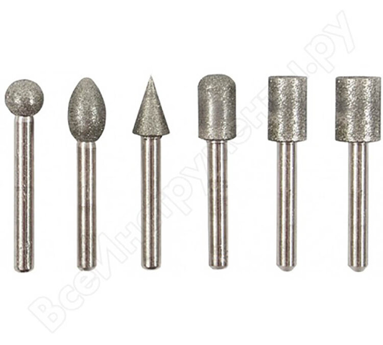 FIT36482. Шарошки усиленная сталь с алмаз.напыл.,хв 6мм,(6 шт.)